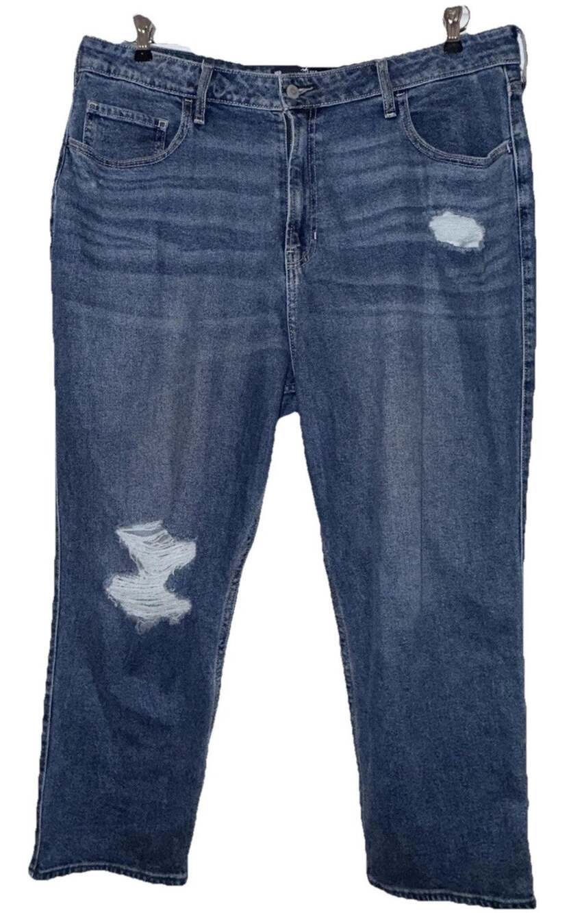 Hollister Women’s Jeans 19 Ultra High Rise VTG Straight Distressed Med Wash 19R
